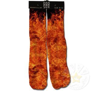 Odd Sox Fire Flame Burning Lit Socks NWT